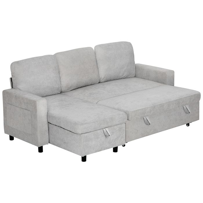 HERON L Sofa Bed, with Storage - Light Grey