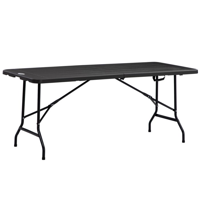 SUNVISTA Folding Garden Dining Table for 6, Rectangular Outdoor Dining Table with HDPE Tabletop, Charcoal Grey