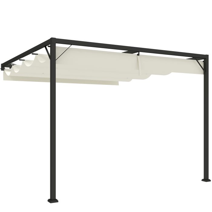 SUNVISTA 3 x 3(m) Outdoor Pergola with Retractable Canopy -Cream White