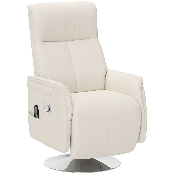 HERON 10-Point Massage Recliner Armchair - Cream