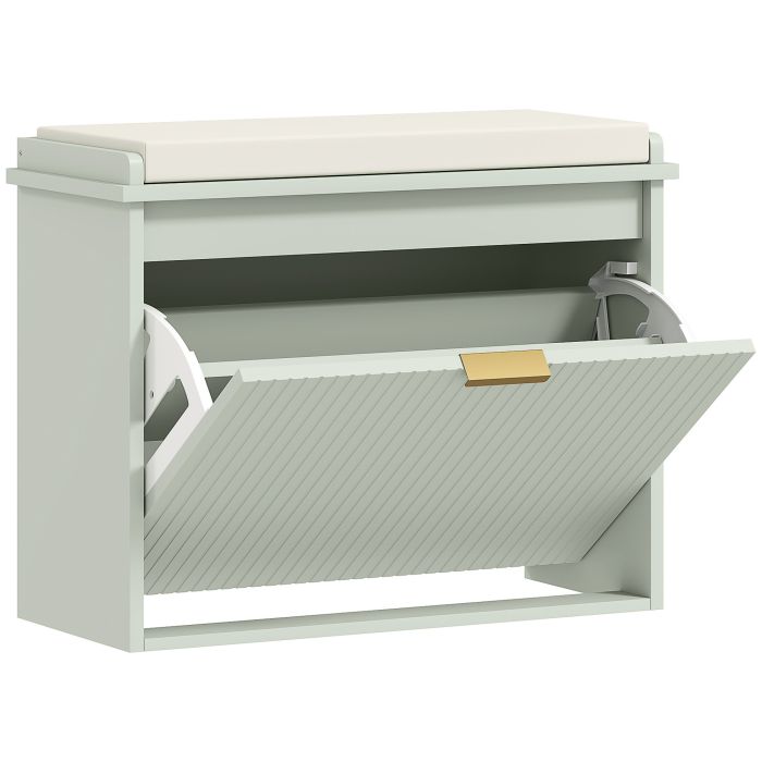 KELVIN 6 Pair Medium Shoe Bench Cabinet Green