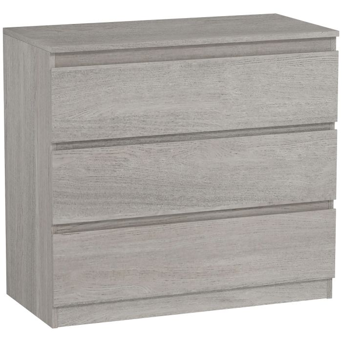 ROWAN Grey Chest of Drawers - Medium-sized, 3 Drawers