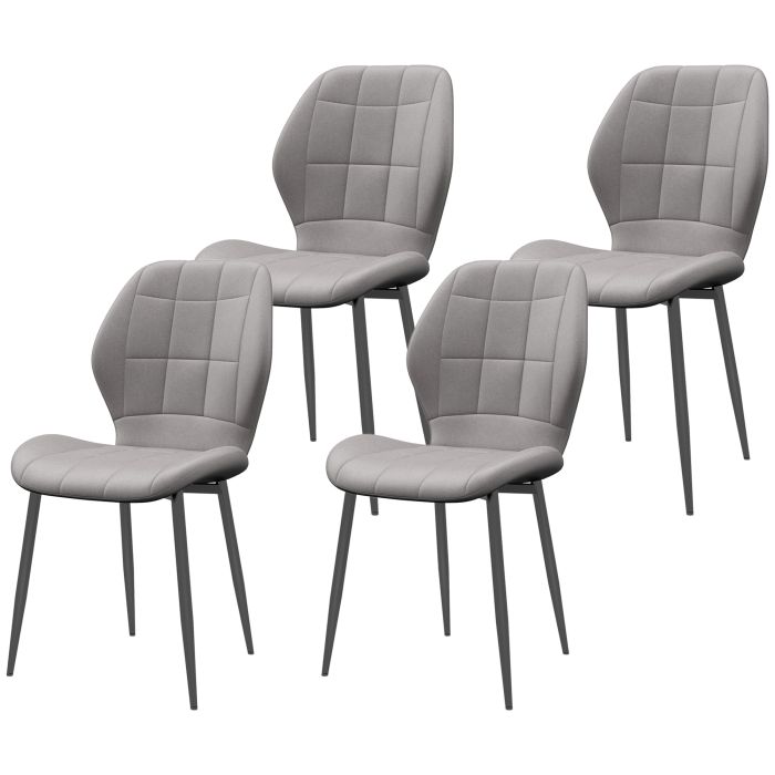 Scott Set of Four FJonesl Tub Dining Chairs - Light Blue