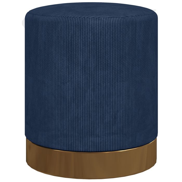 Scott Soft Padded Corduroy Footstool - Dark Blue