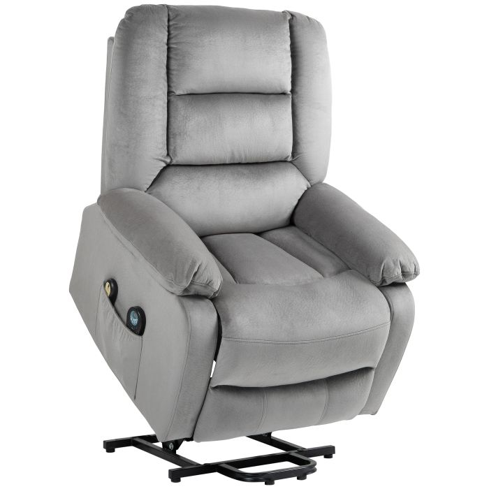 Scott Electric Recliner Chair with Vibration Massage Heat Side Pocket - Grey