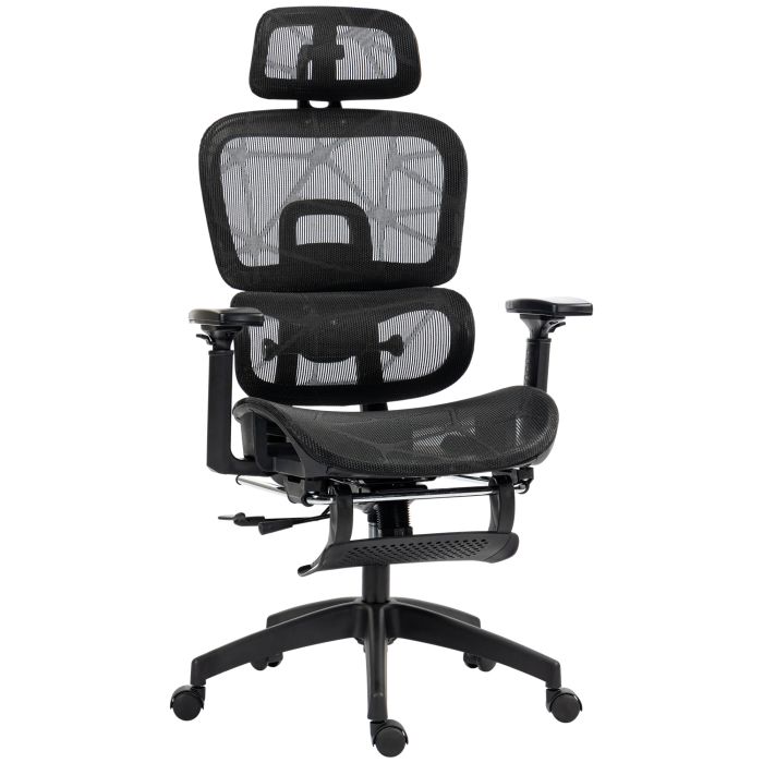 HERON Executive Office Chair, Ergonomic Mesh High Back Desk Chair with Lumbar Support, Swivel Computer Chair with 3D Armrest, Black