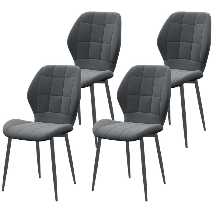 Scott Set of Four FJonesl Tub Dining Chairs - Dark Grey