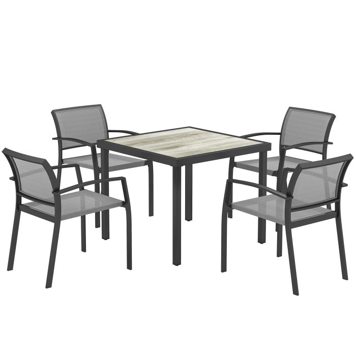 SUNVISTA Five-Piece Outdoor Garden Dining Set - Grey