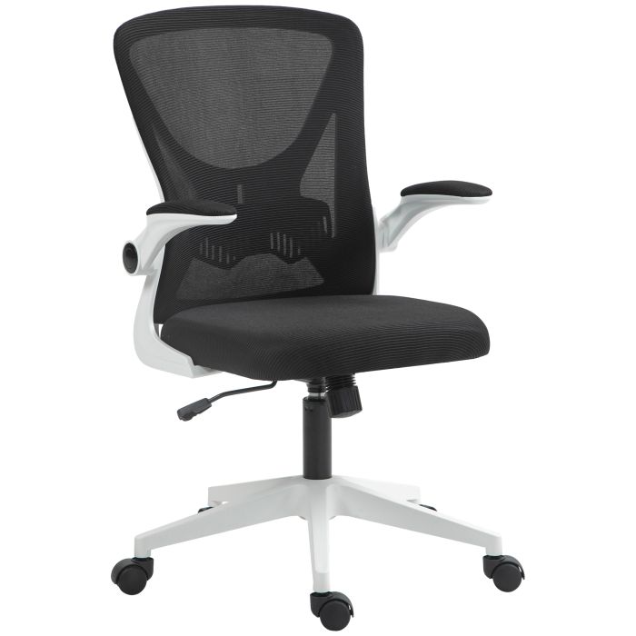 Preston Mesh Office Chair with Flip-Up Armrests Adjustable Height - Black White