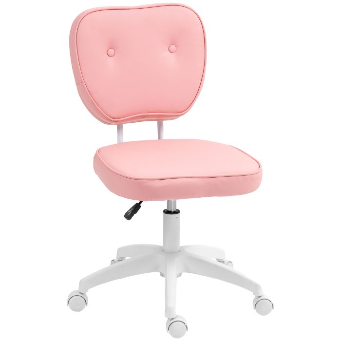 Preston Vanity Office Chair PU Leather Computer Chair with Adjustable Height - Pink