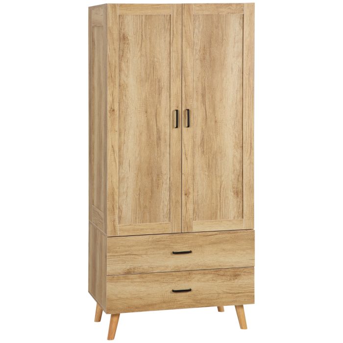 Wardrobe - HERON 2 Door Wardrobe Natural 80cm