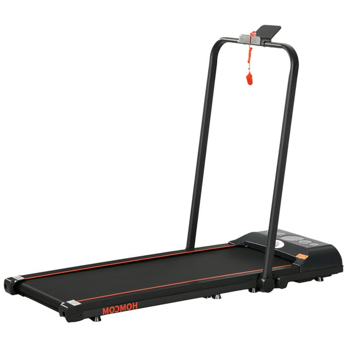Foldable Walking Treadmill, with LED Display - Red and Black