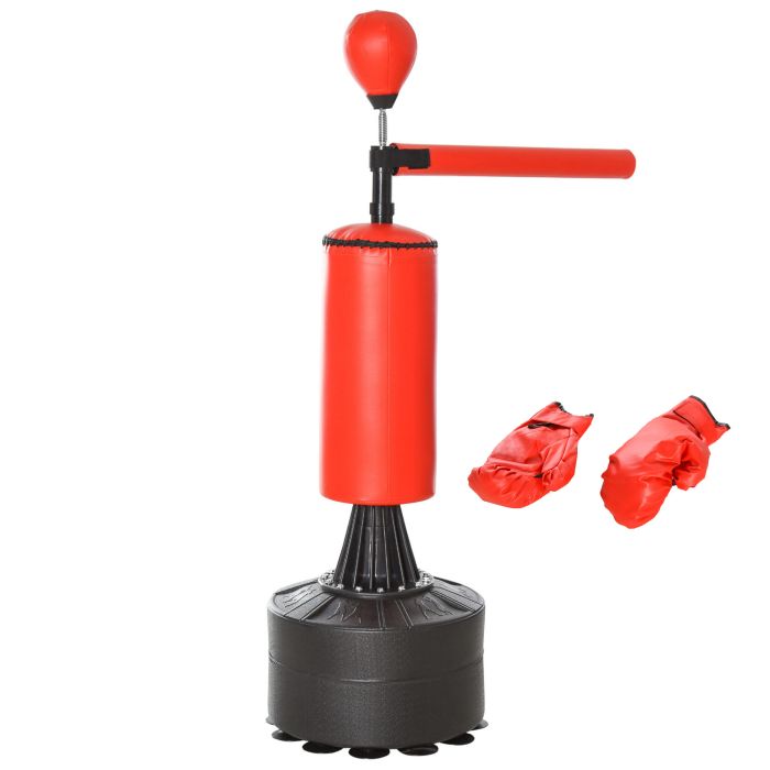 Freestanding Boxing Punch Bag Stand with Rotating Flexible Arm, Speed Ball, Waterable Base by