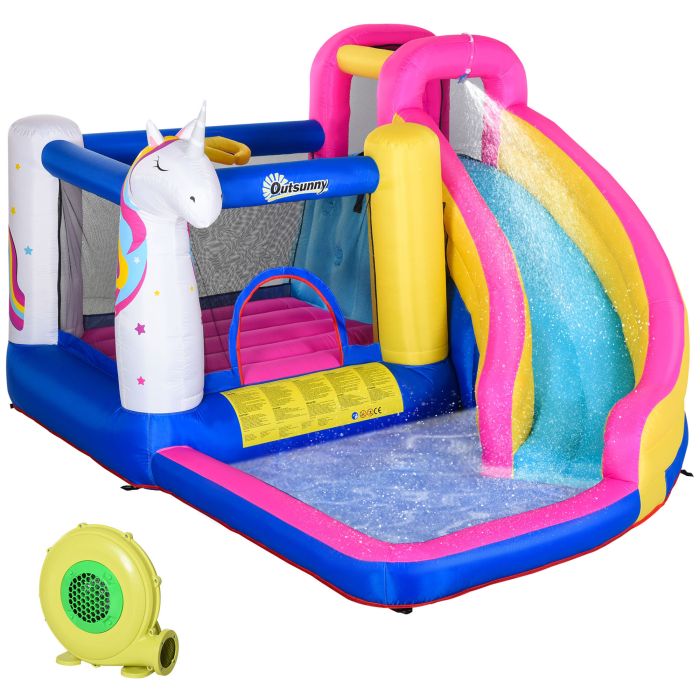 5 in 1 Bouncy Castle for Children with Blower for 3-8 Years Old Kids
