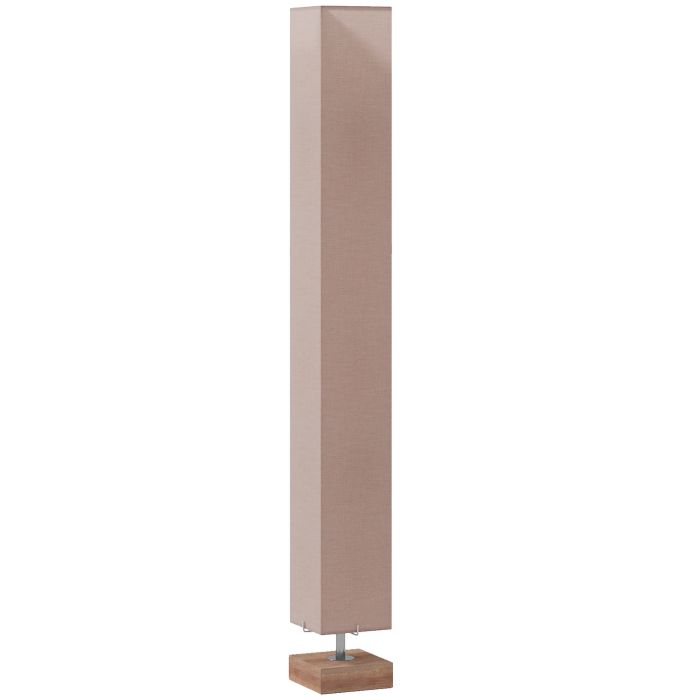 120cm Tall Linen Floor Lamp w/ Wood Base Steel Frame 2 Bulbs Home Lighting Soft Atmospheric Stylish Modern Bedroom Land Cream