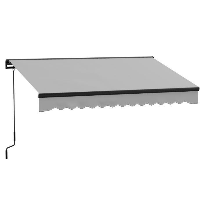 3 x 2m Aluminium Frame Electric Awning, Retractable Awning Sun Canopies for Patio Door Window, Light Grey