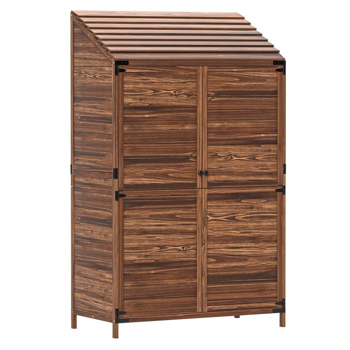 SUNVISTA 59 x 103.5 cm Two-Tier Wooden Garden Shed - Brown