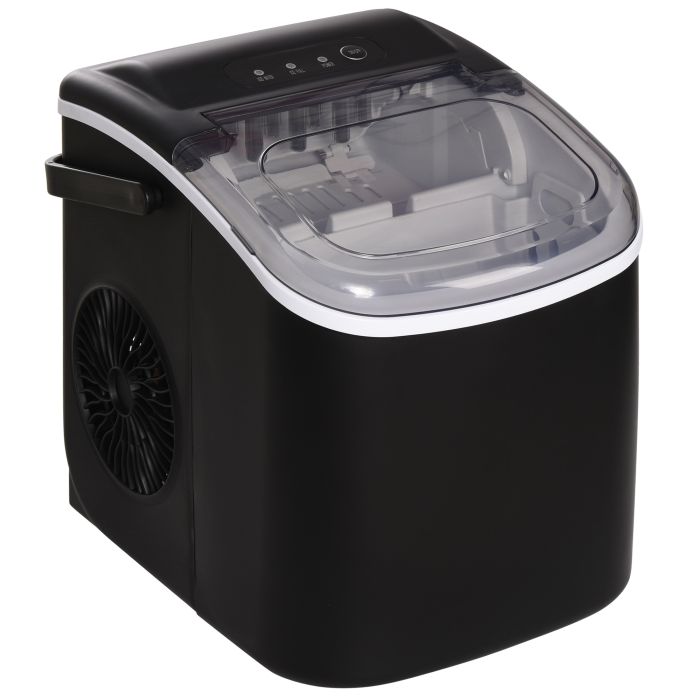Portable Ice Cube Maker Machine with Ice Scoop and Basket - Black