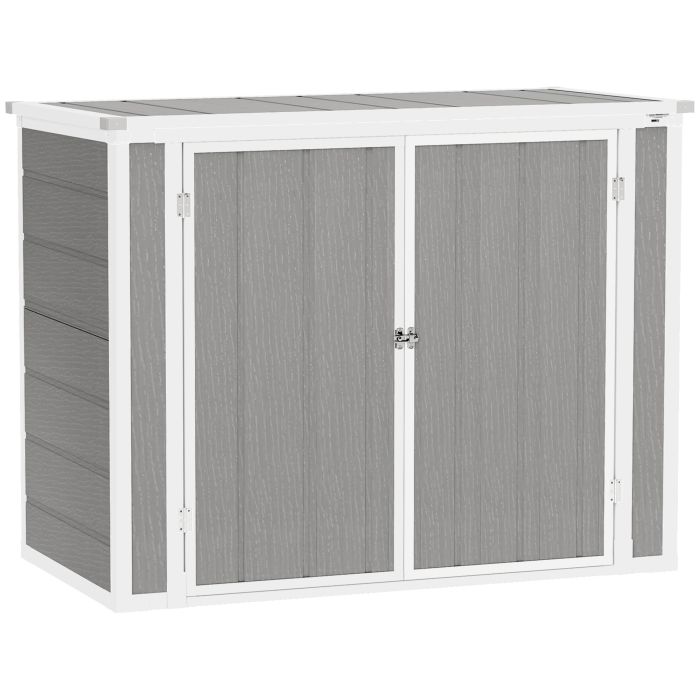 SUNVISTA 4.7 x 2.5FT Garden Shed, Double Bin Storage Shed with Lockable Doors, Grey