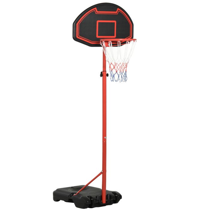 Steel Frame Adjustable Basketball Hoop Stand Black/Red