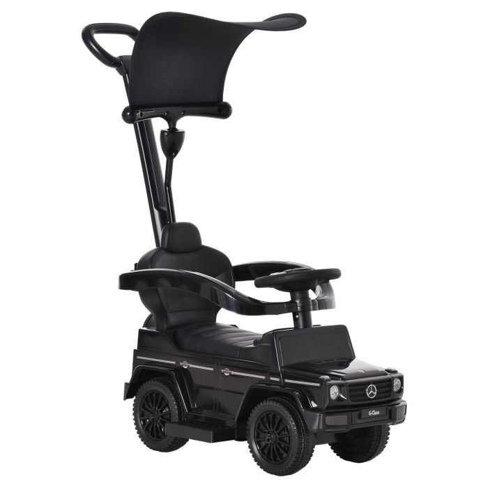 Mercedes-Benz G350 Ride-On Push Along Car Sliding Walker Foot to Floor Slider Stroller Toddler Vehicle Push-Along with Steering Wheel Black