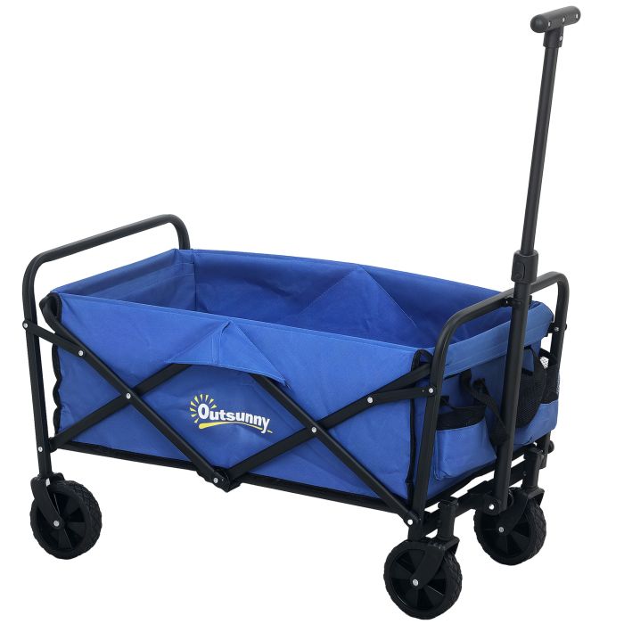 SUNVISTA 62L Festival Trolley on Wheels Garden Folding Cart 120kg - Blue