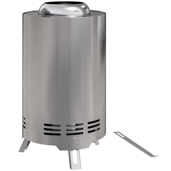 SUNVISTA 16cm Smokeless Fire Pit, Portable Stainless Steel Tabletop Firepit for Wood/Pellets, Silver