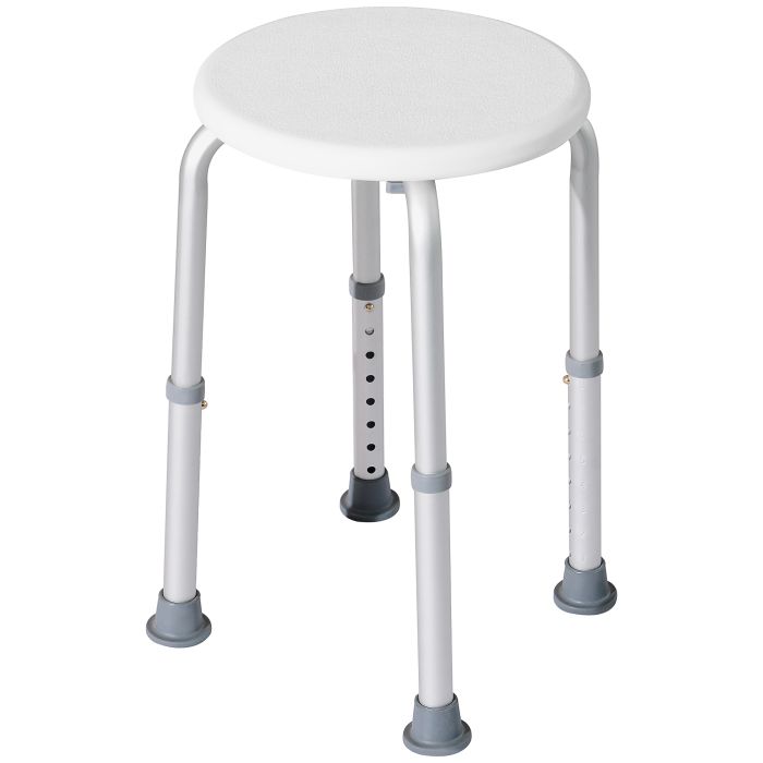 Adjustable Non Slip Shower and Bath Stool - Cream White