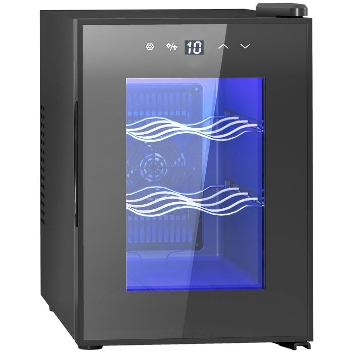 HERON Six Bottle 8-18„ƒ Countertop Wine Fridge - Black