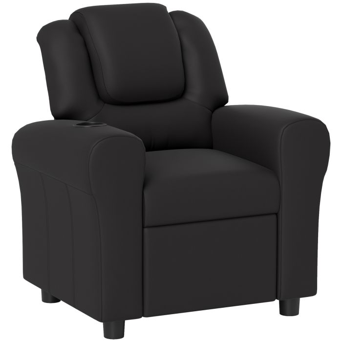 Kids Furniture - Kids Recliner Chair with Adjustable Backrest Black 52cm