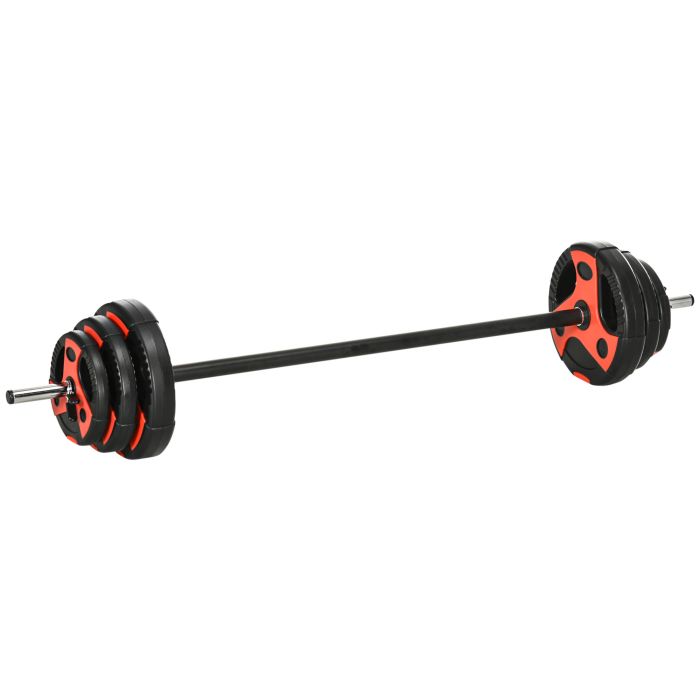 McAlpin Weight Lifting Strength Training Equipment 20kg Barbell Weights Set - Black and Red