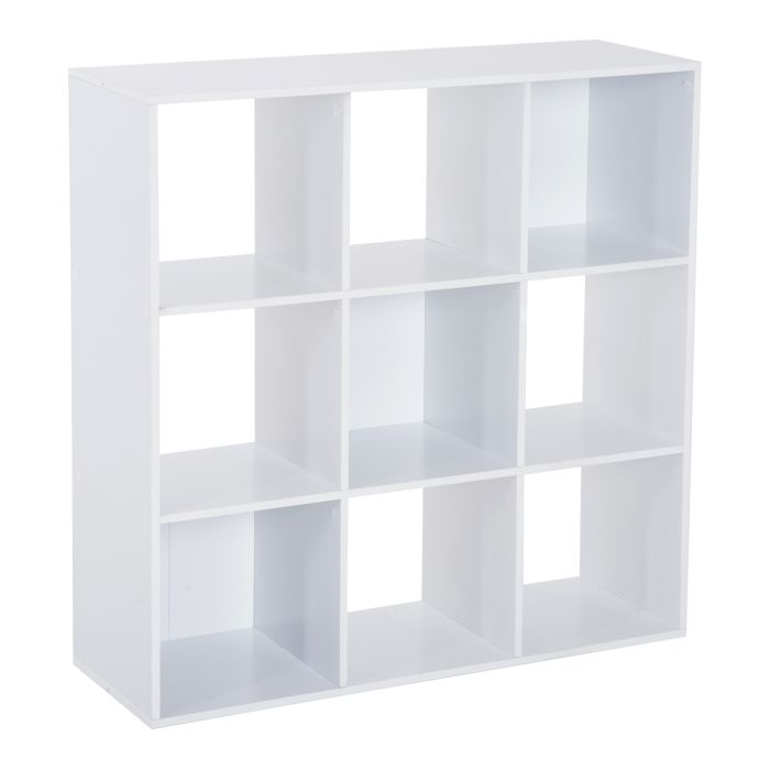 Wooden 9 Cube Storage Cabinet Unit 3 Tier Shelves Organiser Display Rack Living Room Bedroom Furniture - White