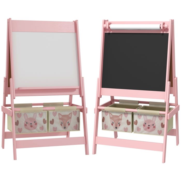Kinsey 3 in 1 Kids Easel with Paper Roll and Storage - Pink