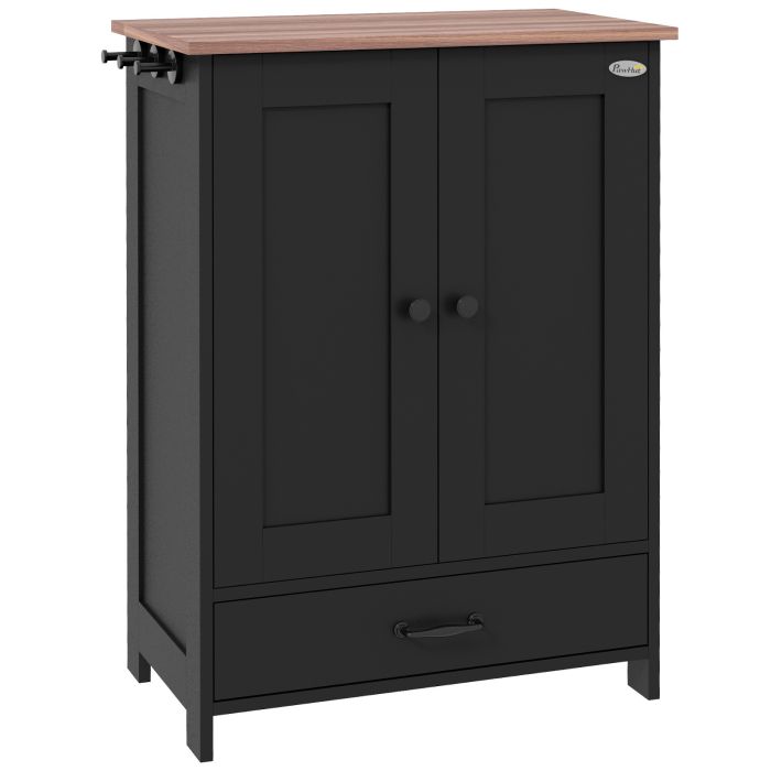 OSBOURNE Pet Feeding Station Adjustable Double Bowl Stand - Black