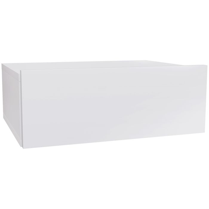 HERON Floating Bedside Table, Wall-Mounted with Drawer - White