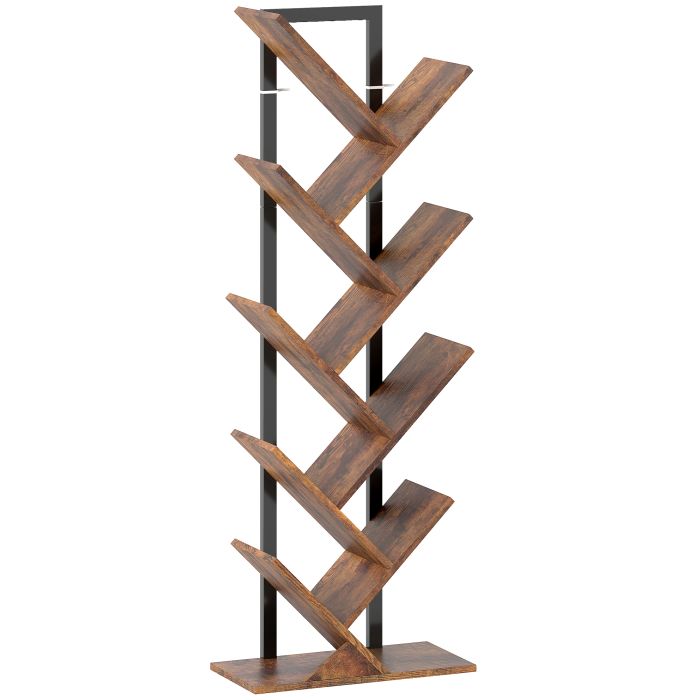 HERON Eight Section Tree Bookcase - Wood Effect