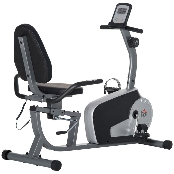 HERON Exercise Bike with LCD Display, 8-Level Magnetic Resistance, Adjustable Seat - Black
