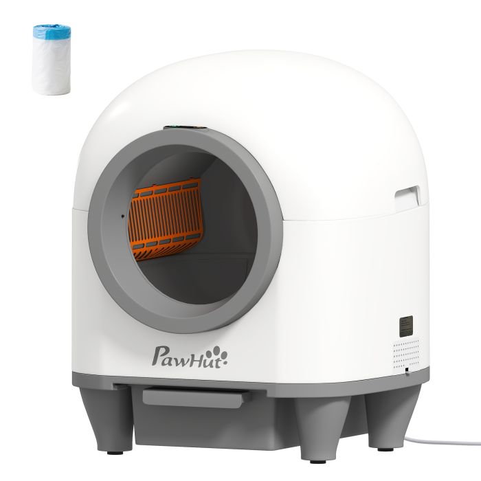 PAWSTER 80L Extra Large Self Cleaning Cat Litter Tray APP Control Odor Removal - White