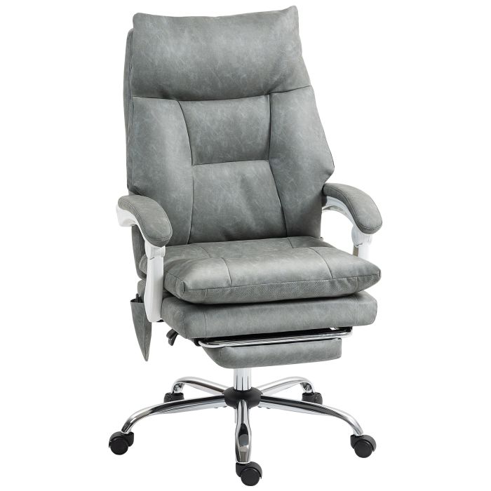 HERON Faux Leather Office Chair Inflatable Lumbar - Grey