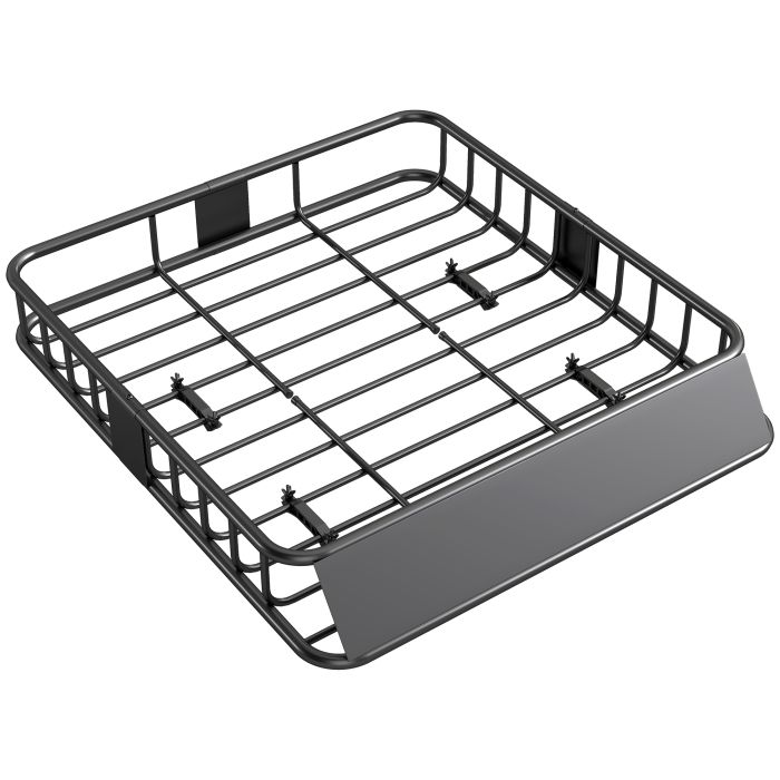 HERON Universal Roof Rack Basket Tray 90.7kg Steel Car Carrier Wind Fairing - Black