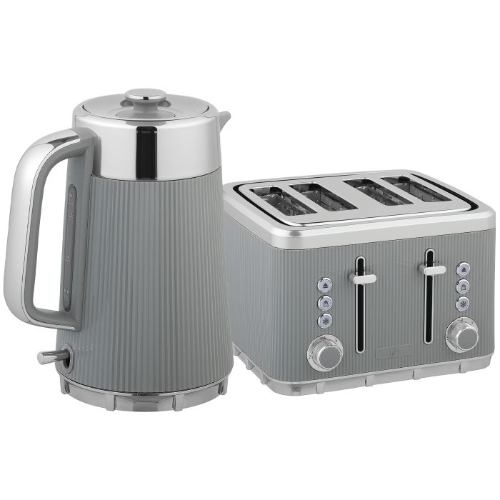 HERON Electric Kettle Toaster Set 3000W 1.7L UK Strix Limescale Filter - Tan