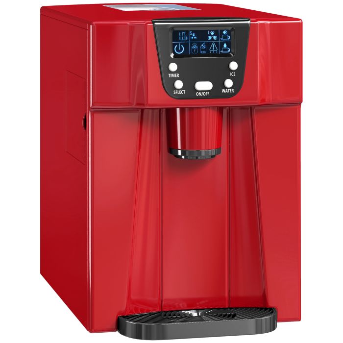 MARLBY Ice Maker Machine and Water Dispenser - Red