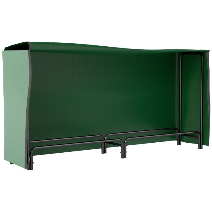 MELRIC Outdoor Firewood Rack Metal Log Store with Cover 200cm - Dark Green