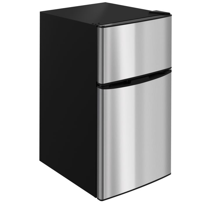 DARION 88L Kitchen Under Counter Small Refrigerator - Black and Silver