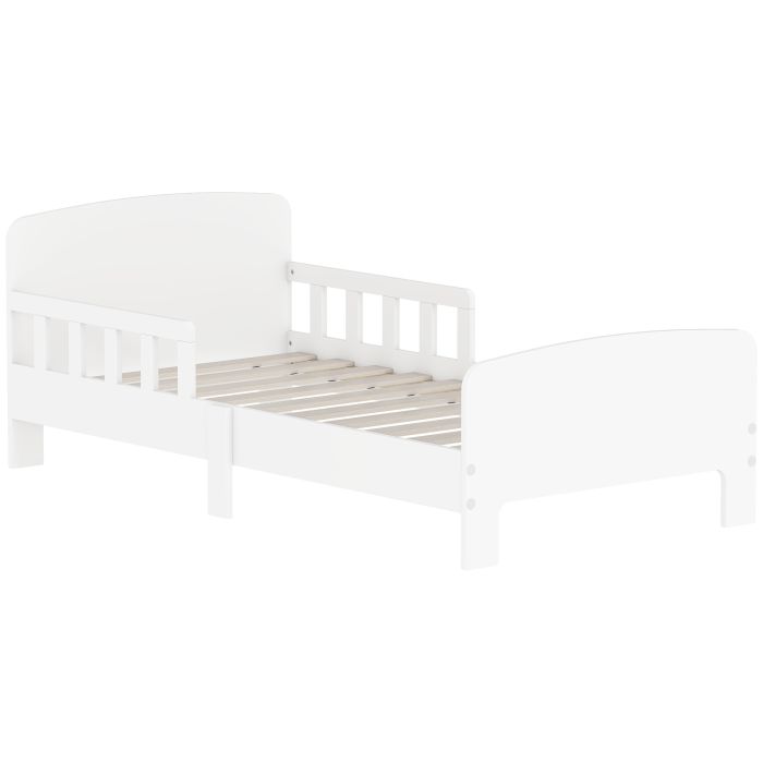 ARQUEN Wooden Toddler Bed with Safety Side Rails - White