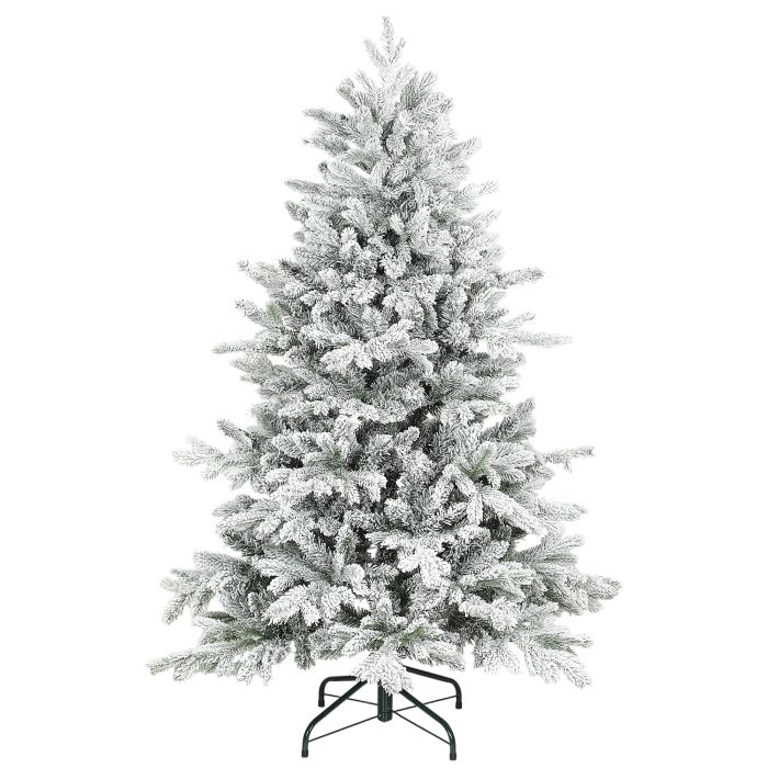 LURVEN 5ft Snow Flocked Artificial Christmas Tree Plastic - Green