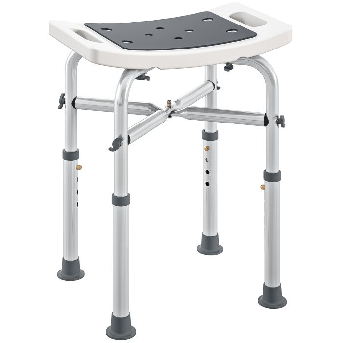NORNHAM Shower Stool Aluminium Adjustable Frame - Grey