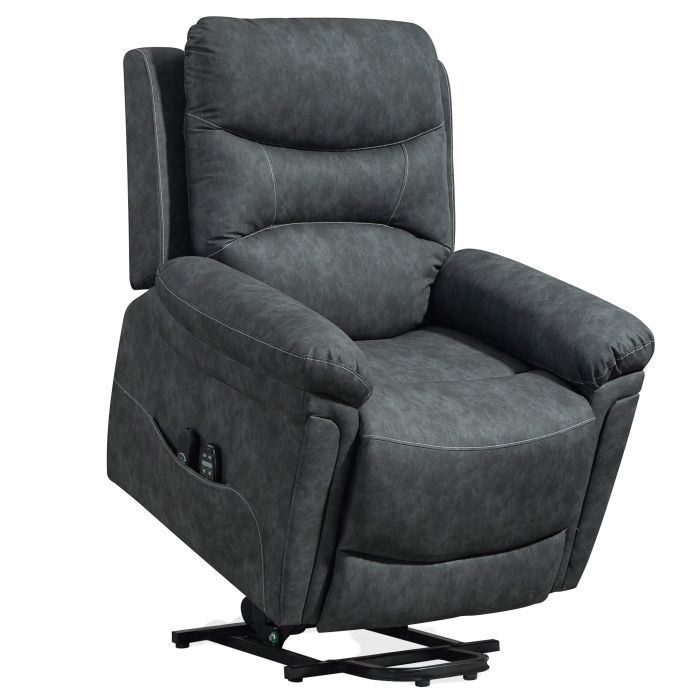 DALVER PU Leather Electric Power Lift Massage Recliner Armchair - Grey