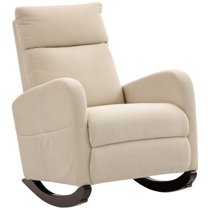 LOMRIC Jumbo Cord Rocking Armchair - Beige