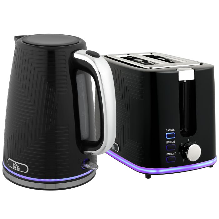 DENVAR Kettle and Toaster Set Modern Style - Black